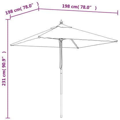 vidaXL Sonnenschirm mit Holzmast Grün 198x198x231 cm