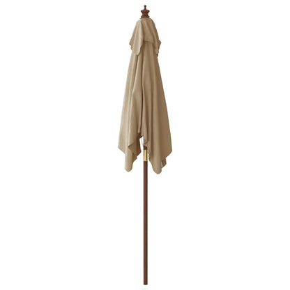 vidaXL Sonnenschirm mit Holzmast Taupe 198x198x231 cm