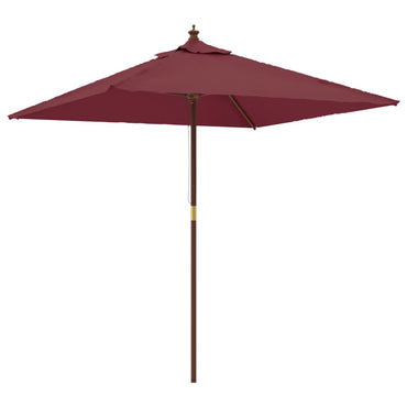 vidaXL Sonnenschirm mit Holzmast Bordeauxrot 198x198x231 cm