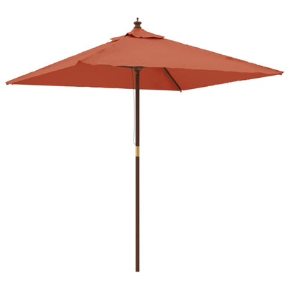 vidaXL Sonnenschirm mit Holzmast Terrakotta 198x198x231 cm