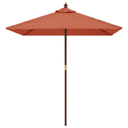vidaXL Sonnenschirm mit Holzmast Terrakotta 198x198x231 cm