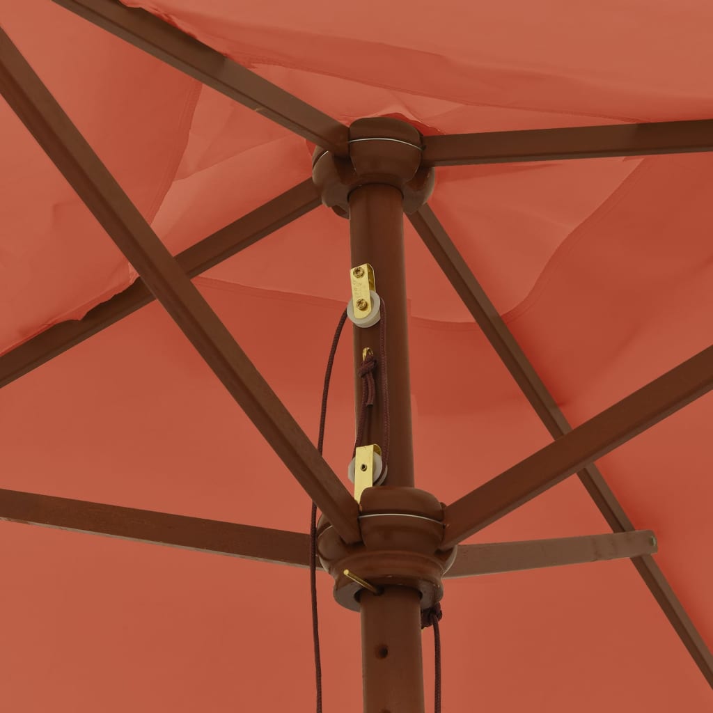 vidaXL Sonnenschirm mit Holzmast Terrakotta 198x198x231 cm