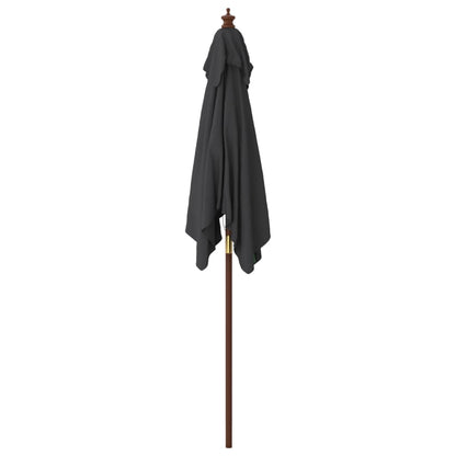 vidaXL Sonnenschirm mit Holzmast Schwarz 198x198x231 cm