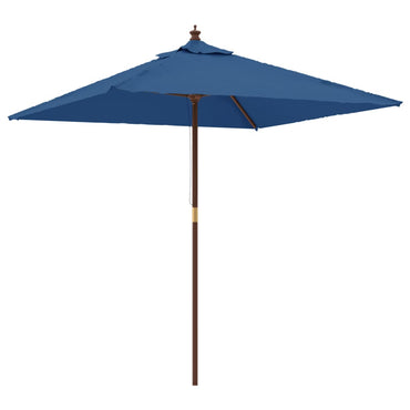 vidaXL Sonnenschirm mit Holzmast Azurblau 198x198x231 cm