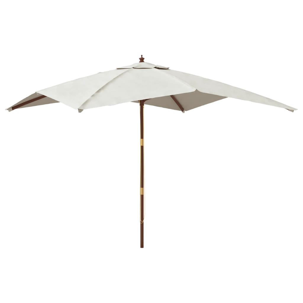 vidaXL Sonnenschirm mit Holzmast Sandfarben 300x300x273 cm