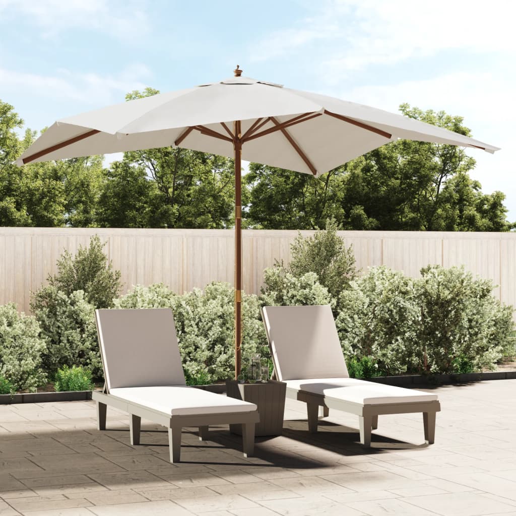 vidaXL Sonnenschirm mit Holzmast Sandfarben 300x300x273 cm