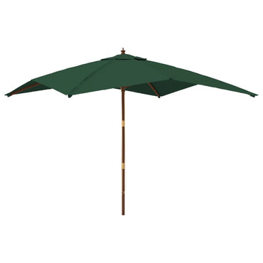 vidaXL Sonnenschirm mit Holzmast Grün 300x300x273 cm
