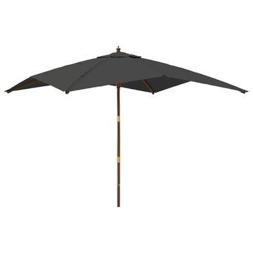 vidaXL Sonnenschirm mit Holzmast Anthrazit 300x300x273 cm