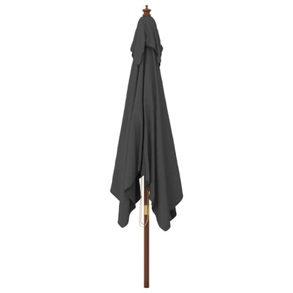 vidaXL Sonnenschirm mit Holzmast Anthrazit 300x300x273 cm