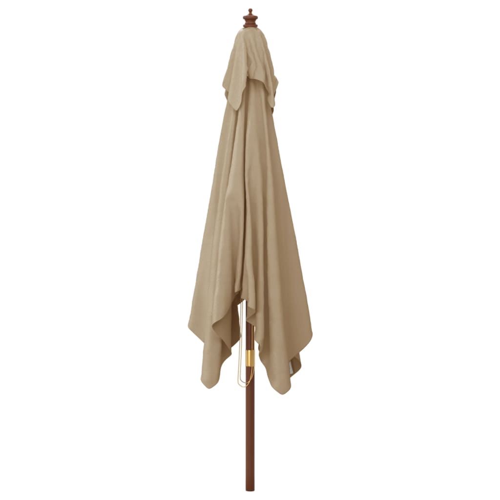 vidaXL Sonnenschirm mit Holzmast Taupe 300x300x273 cm