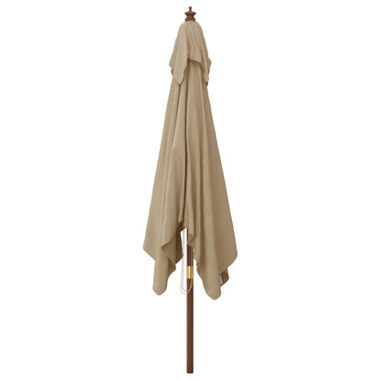 vidaXL Sonnenschirm mit Holzmast Taupe 300x300x273 cm