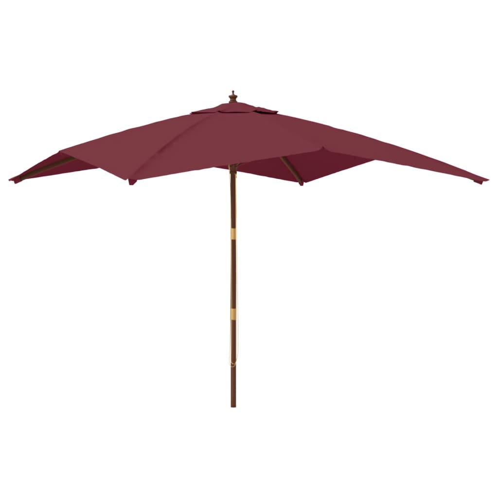 vidaXL Sonnenschirm mit Holzmast Bordeauxrot 300x300x273 cm