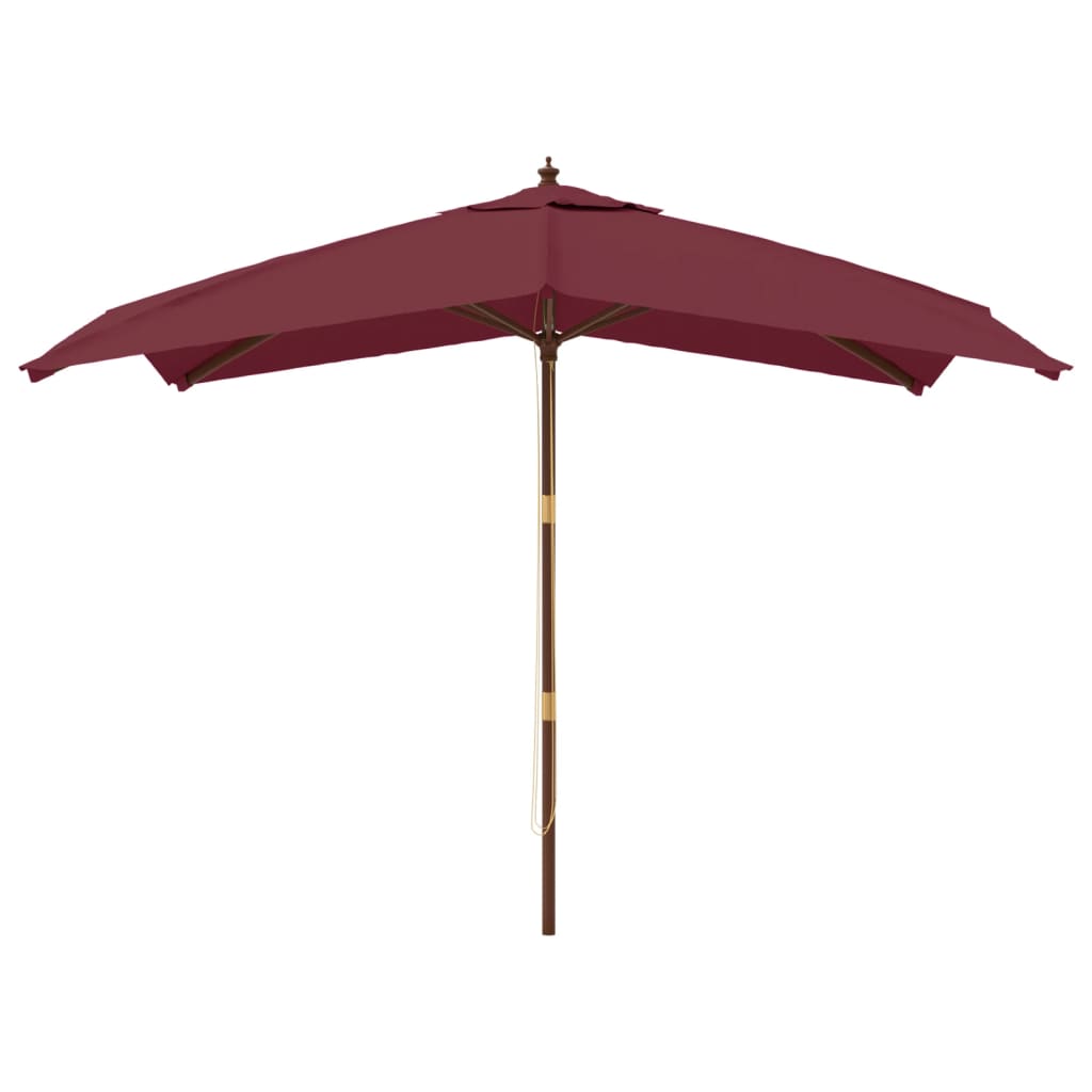 vidaXL Sonnenschirm mit Holzmast Bordeauxrot 300x300x273 cm