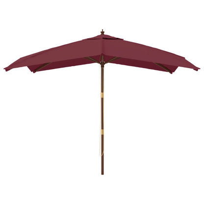 vidaXL Sonnenschirm mit Holzmast Bordeauxrot 300x300x273 cm