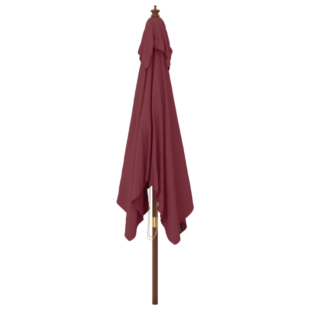 vidaXL Sonnenschirm mit Holzmast Bordeauxrot 300x300x273 cm
