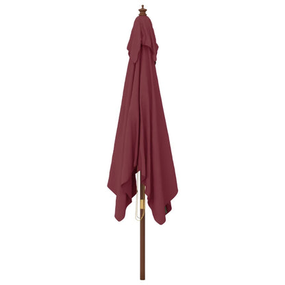 vidaXL Sonnenschirm mit Holzmast Bordeauxrot 300x300x273 cm
