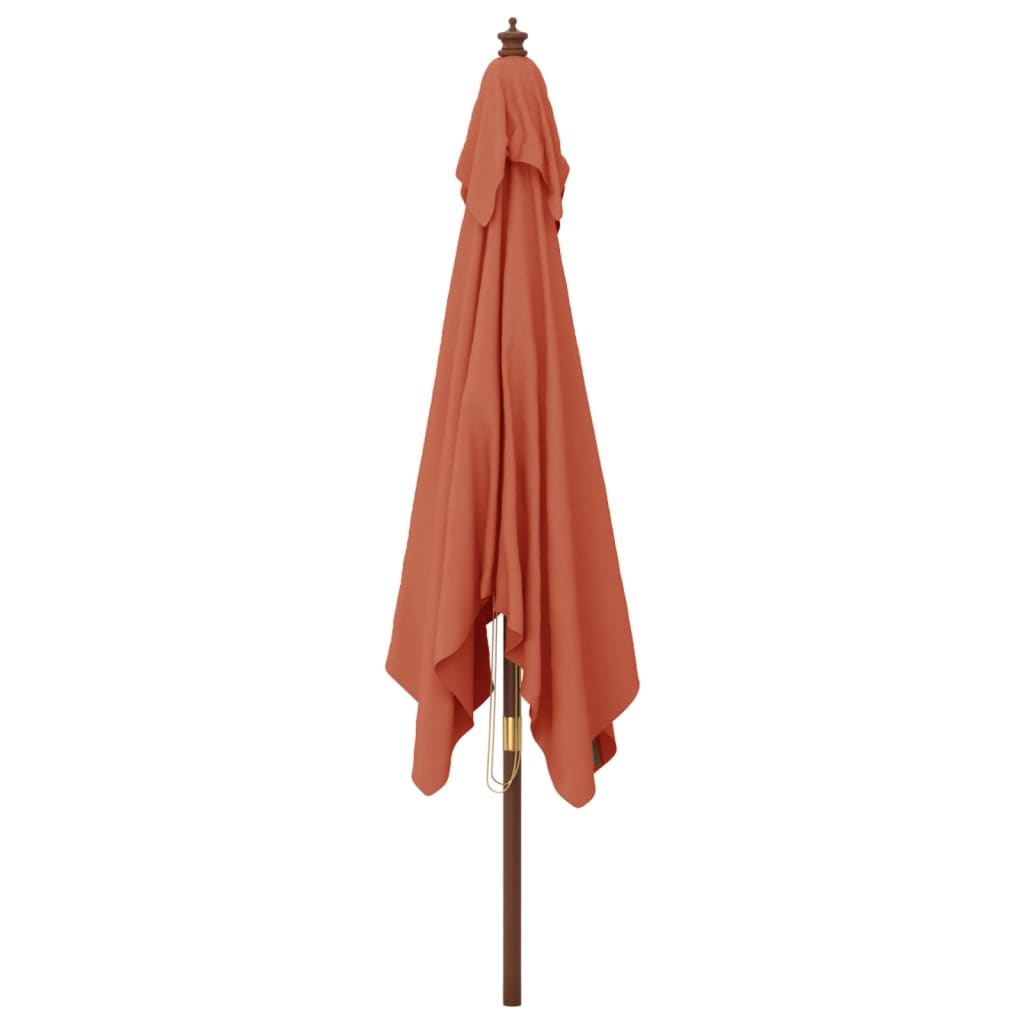 vidaXL Sonnenschirm mit Holzmast Terrakotta 300x300x273 cm