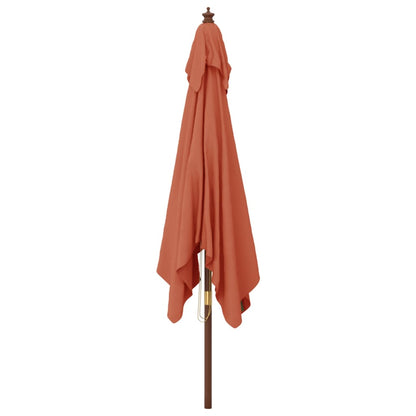 vidaXL Sonnenschirm mit Holzmast Terrakotta 300x300x273 cm