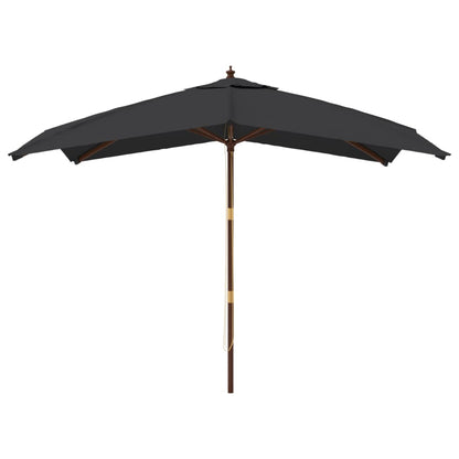 vidaXL Sonnenschirm mit Holzmast Schwarz 300x300x273 cm