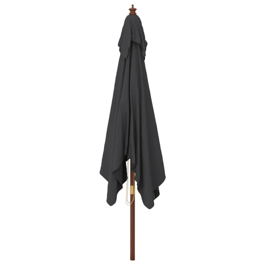 vidaXL Sonnenschirm mit Holzmast Schwarz 300x300x273 cm