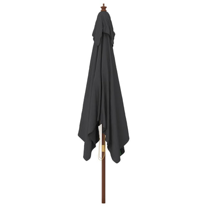 vidaXL Sonnenschirm mit Holzmast Schwarz 300x300x273 cm