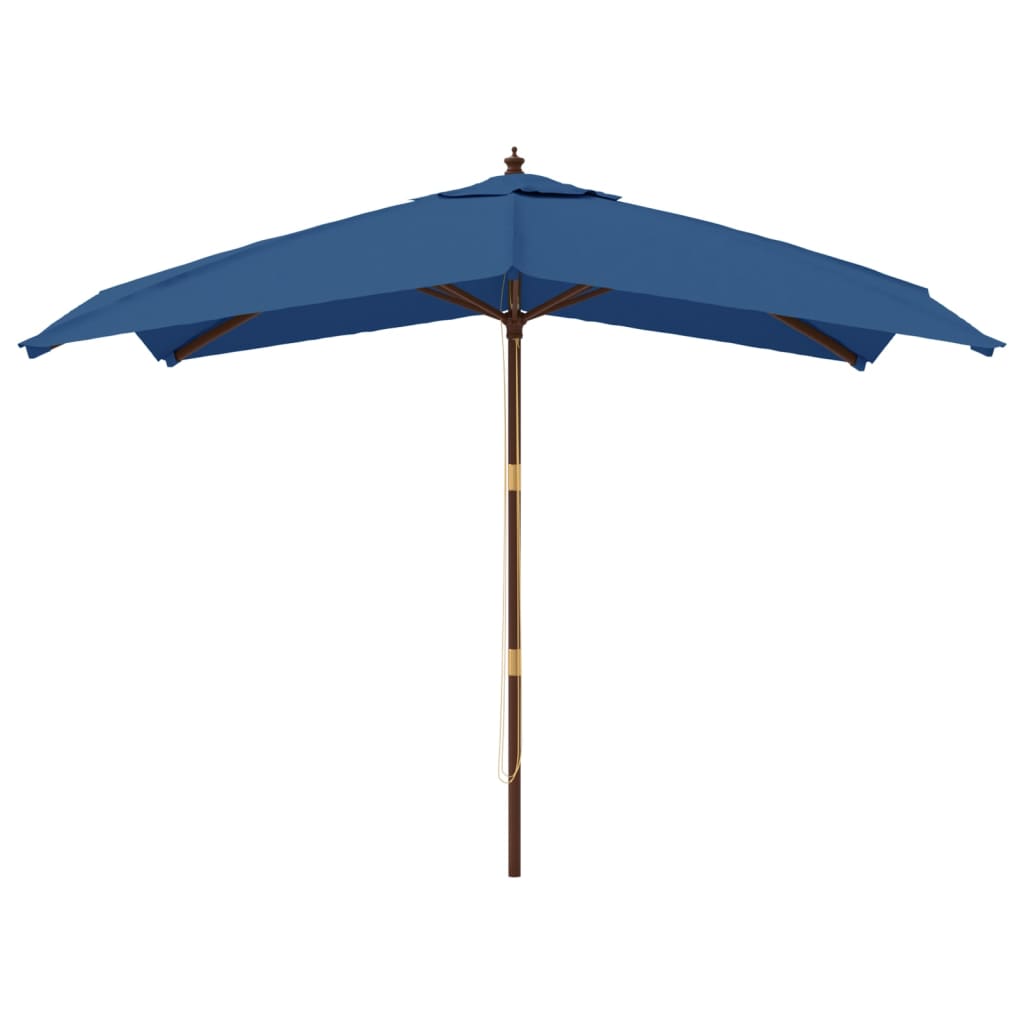 vidaXL Sonnenschirm mit Holzmast Azurblau 300x300x273 cm
