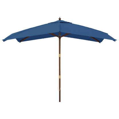 vidaXL Sonnenschirm mit Holzmast Azurblau 300x300x273 cm