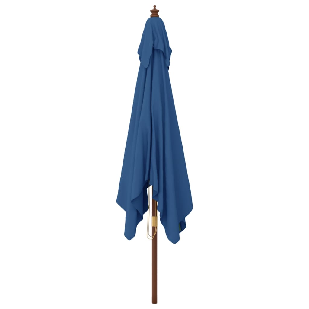 vidaXL Sonnenschirm mit Holzmast Azurblau 300x300x273 cm