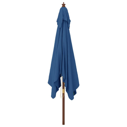vidaXL Sonnenschirm mit Holzmast Azurblau 300x300x273 cm
