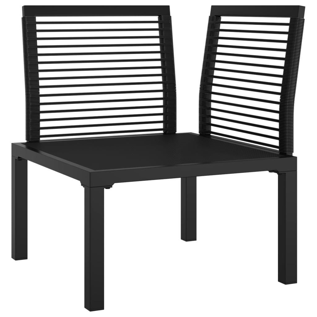 vidaXL Chaise d'angle de jardin avec coussins résine tressée noir et gris