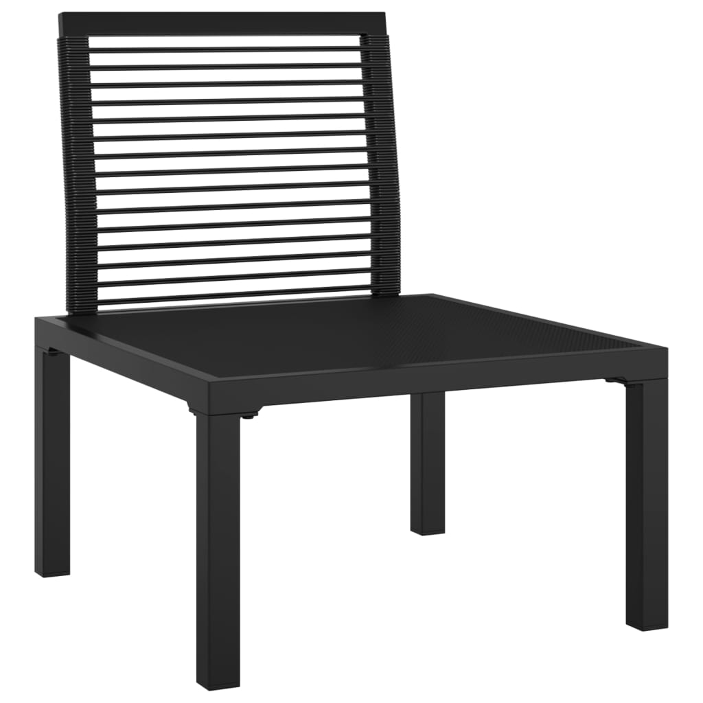 vidaXL Gartenstuhl mit Kissen Schwarz und Grau Poly Rattan