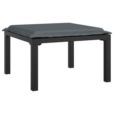 vidaXL Gartenhocker mit Kissen Schwarz und Grau Poly Rattan