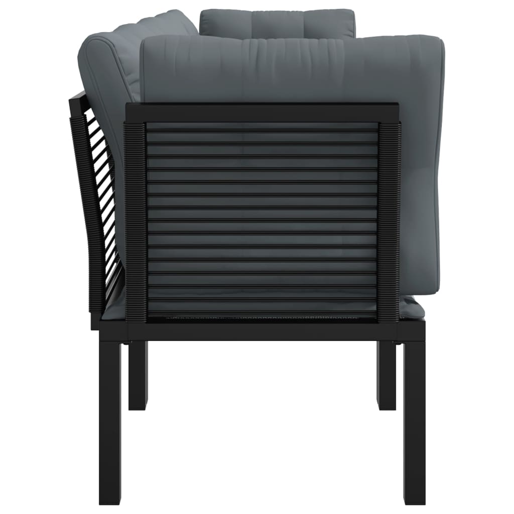 vidaXL Ensemble de mobilier de jardin 4 pcs Noir et gris Résine tressée