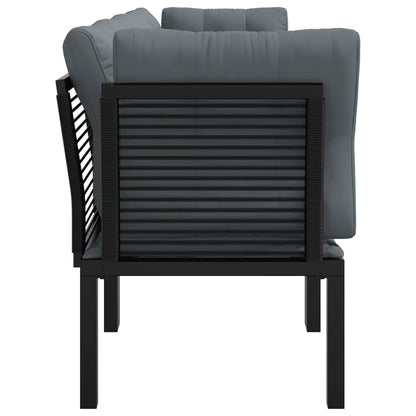vidaXL Ensemble de mobilier de jardin 4 pcs Noir et gris Résine tressée