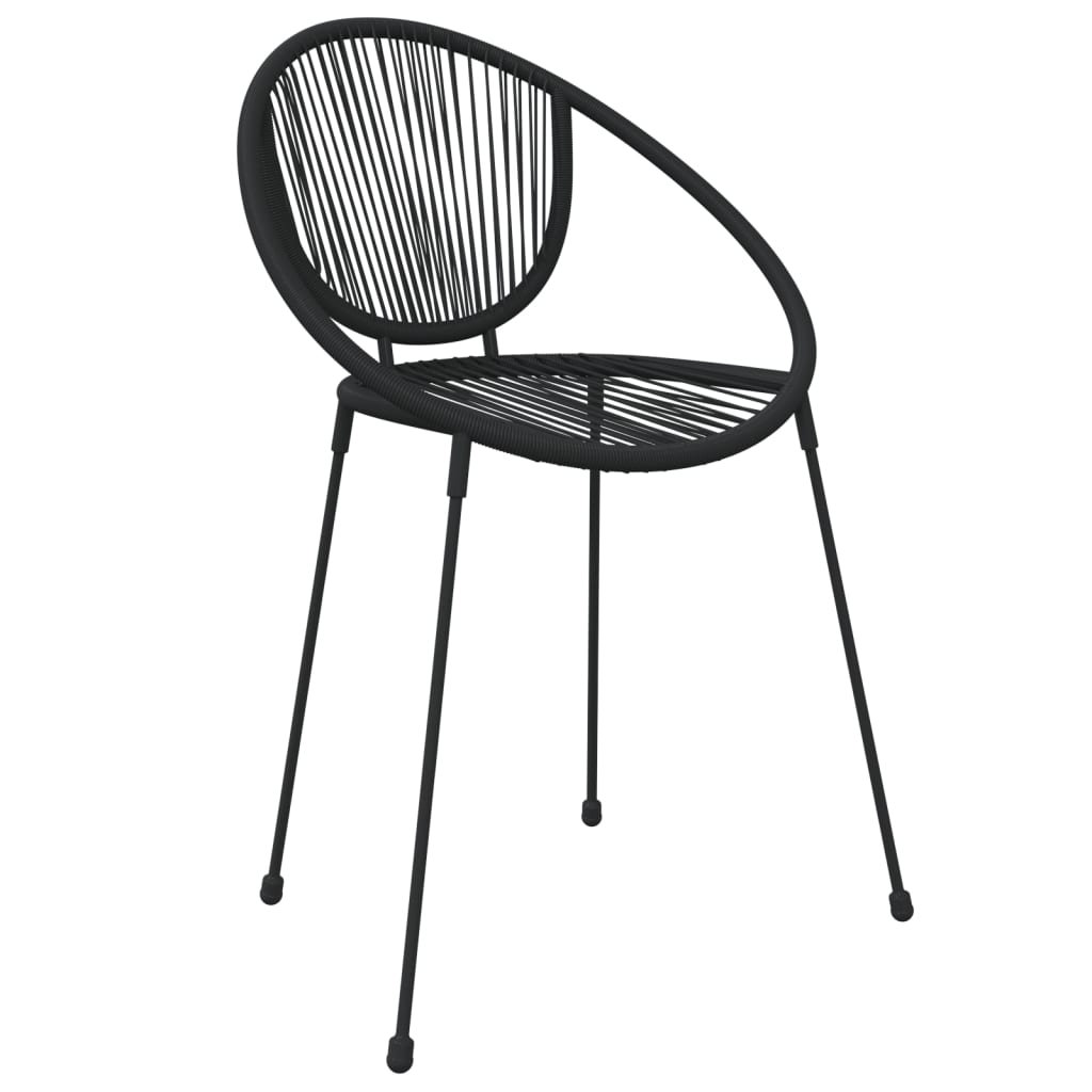 vidaXL 7-tlg. Garten-Essgruppe Schwarz PVC-Rattan