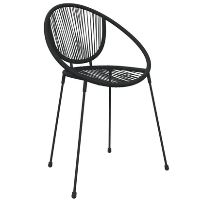 vidaXL 7-tlg. Garten-Essgruppe Schwarz PVC-Rattan