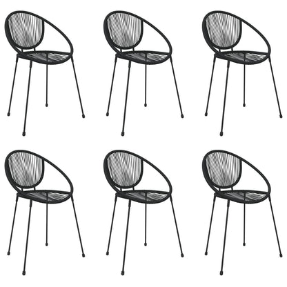 vidaXL 7-tlg. Garten-Essgruppe Schwarz PVC-Rattan