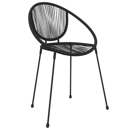 vidaXL 7-tlg. Garten-Essgruppe Schwarz PVC-Rattan