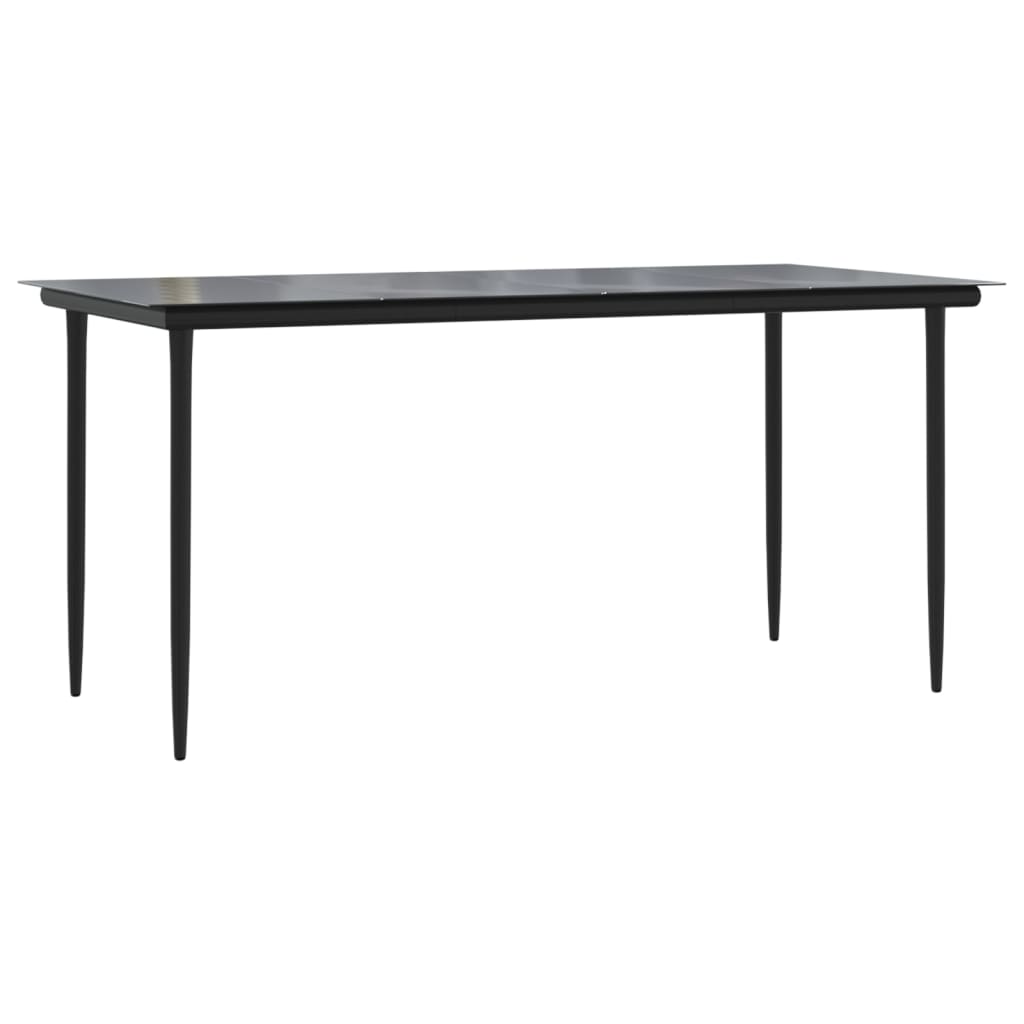 vidaXL 7-tlg. Garten-Essgruppe Schwarz PVC-Rattan