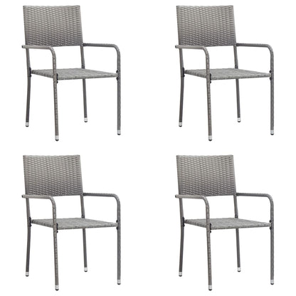 vidaXL 5-tlg. Garten-Essgruppe Grau Poly Rattan