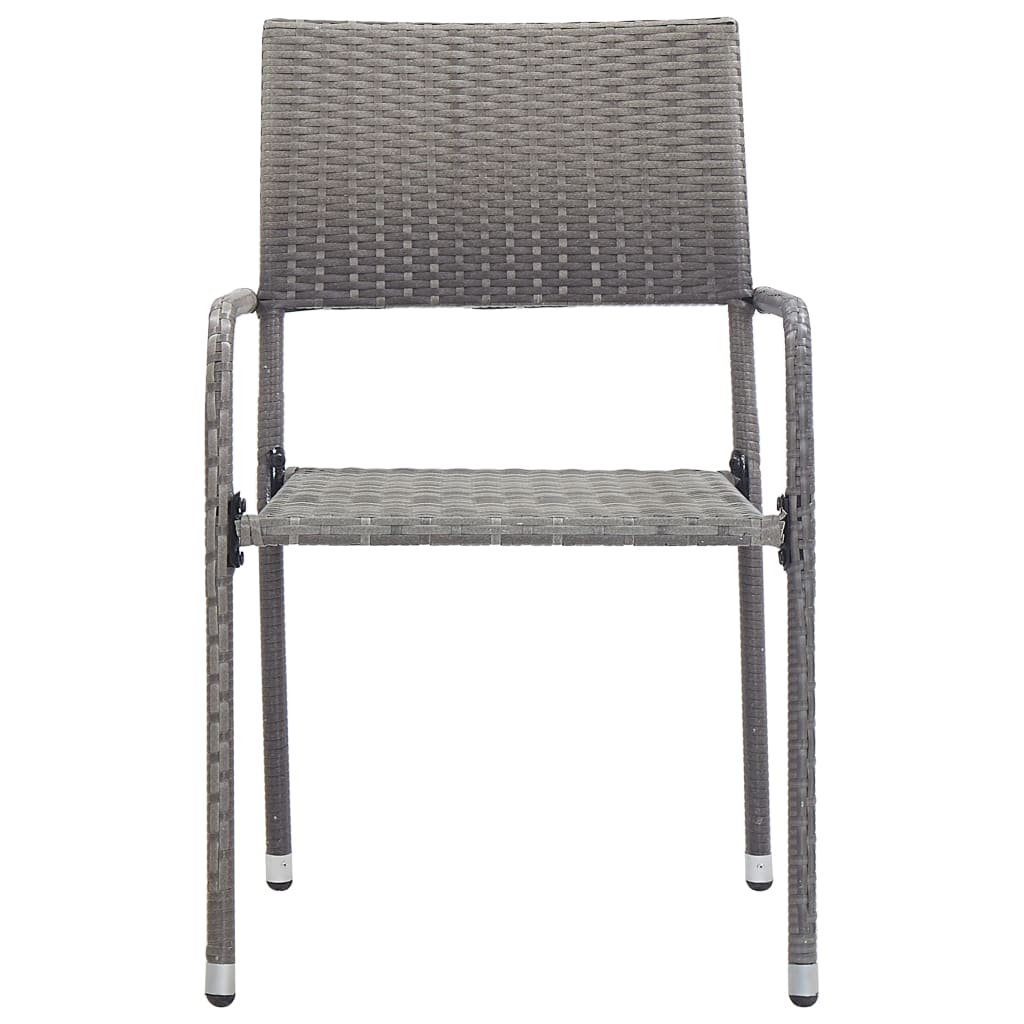 vidaXL 5-tlg. Garten-Essgruppe Grau Poly Rattan