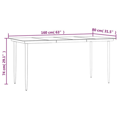 vidaXL 5-tlg. Garten-Essgruppe Grau Poly Rattan