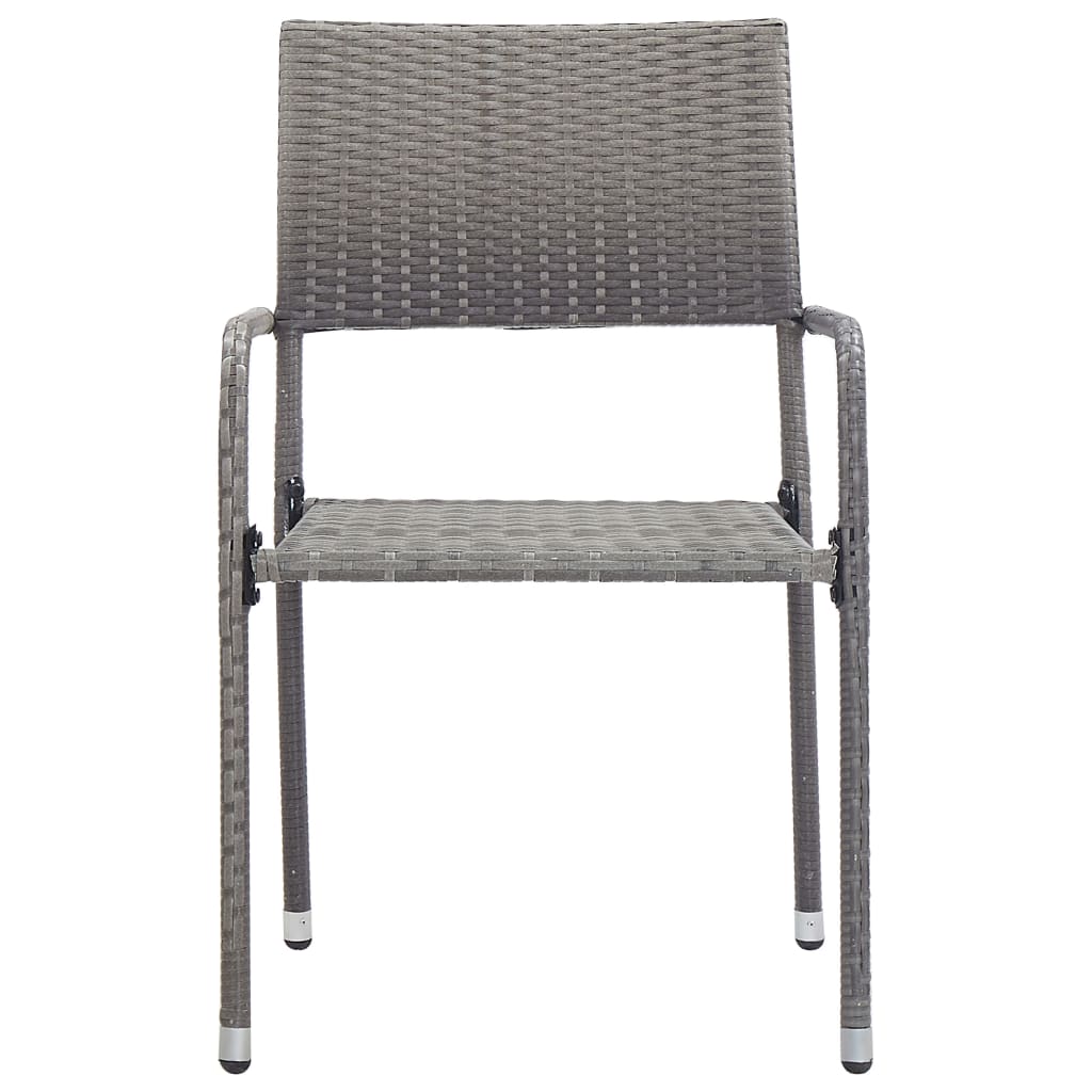 vidaXL 5-tlg. Garten-Essgruppe Grau Poly Rattan