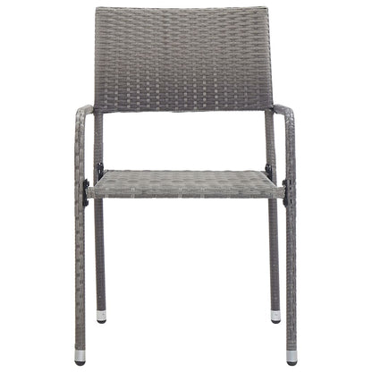 vidaXL 5-tlg. Garten-Essgruppe Grau Poly Rattan