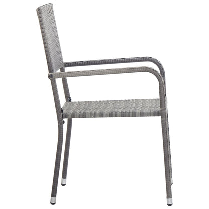 vidaXL 5-tlg. Garten-Essgruppe Grau Poly Rattan