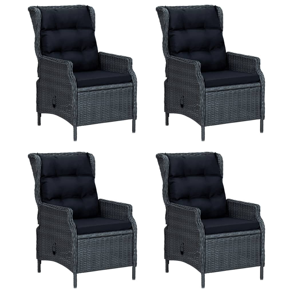vidaXL Salon de jardin à dîner 5 pcs Résine tressée Gris foncé