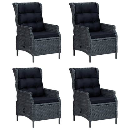 vidaXL Salon de jardin à dîner 5 pcs Résine tressée Gris foncé