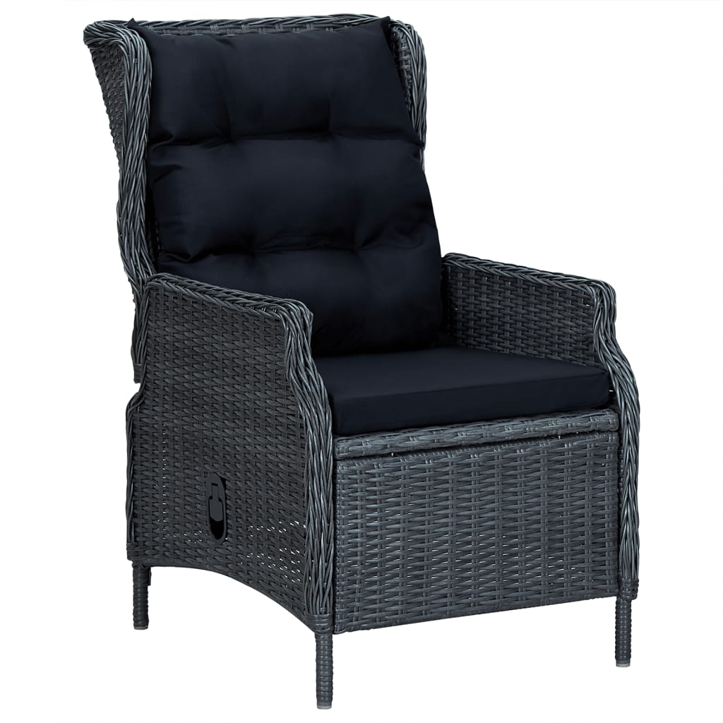 vidaXL Salon de jardin à dîner 5 pcs Résine tressée Gris foncé