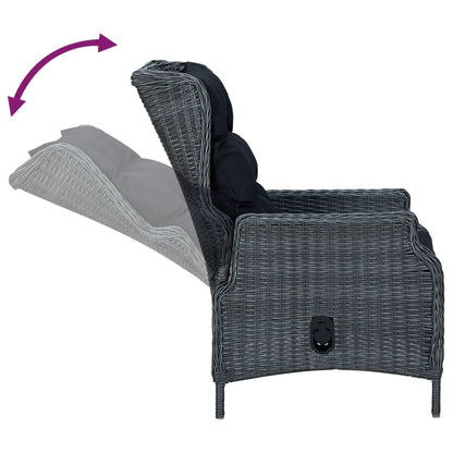 vidaXL Salon de jardin à dîner 5 pcs Résine tressée Gris foncé