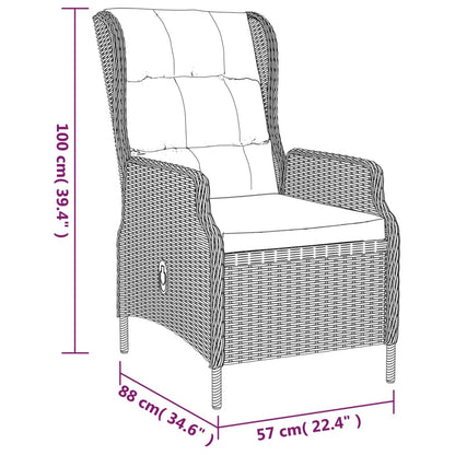 vidaXL Salon de jardin à dîner 5 pcs Résine tressée Gris foncé